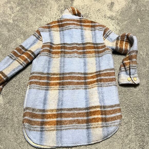 Aritzia Wilfred Free Ganna Shirt Jacket Womens Small Wool Blend Blue Shacket - Picture 3 of 8